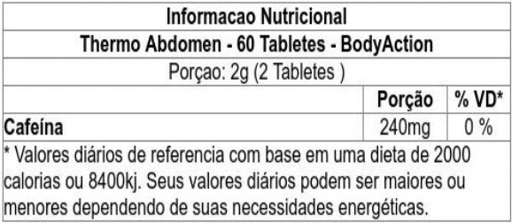 Thermo Abdomen 60caps - Body Action | WK Suplementos